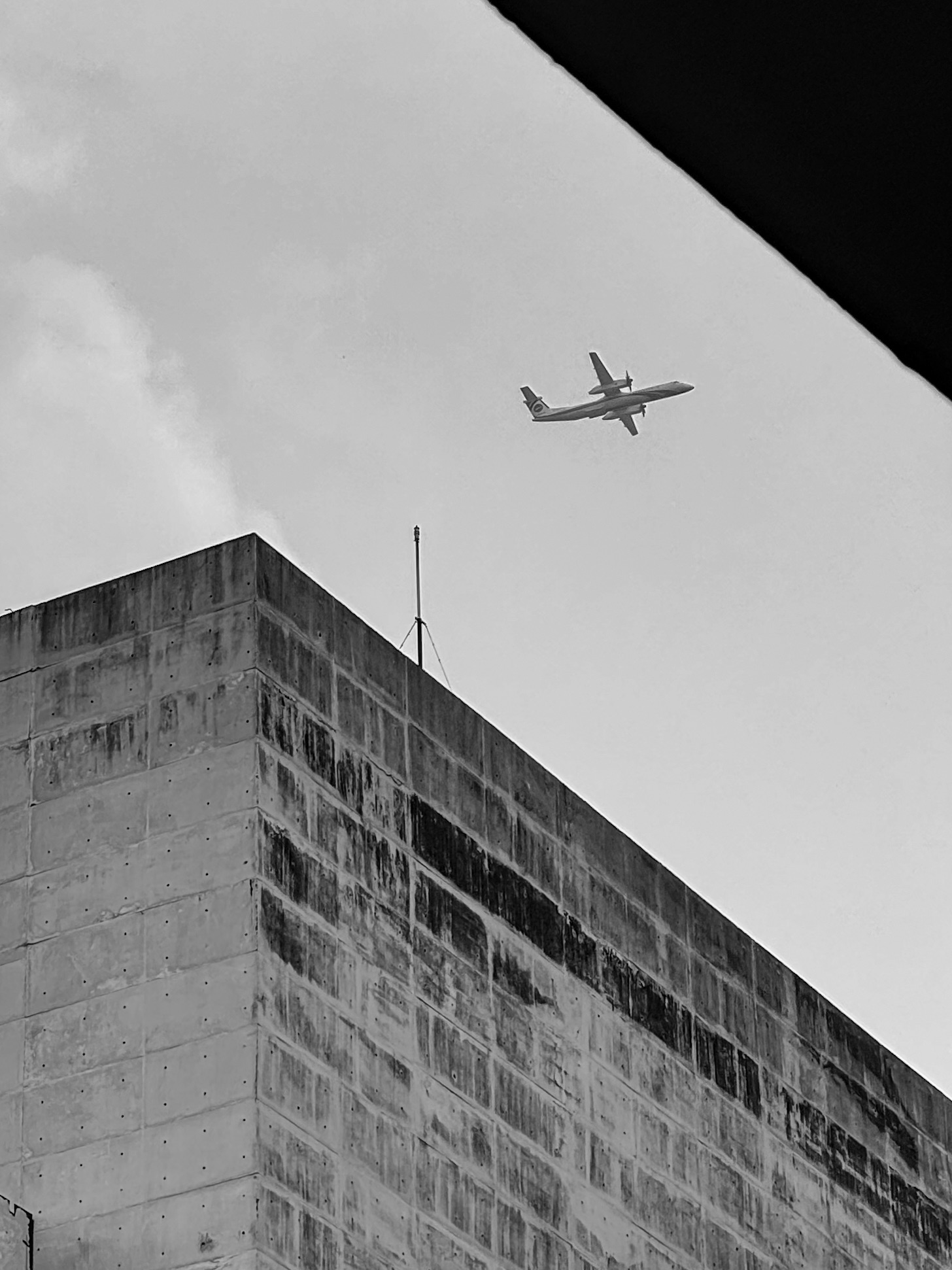 Black and white street frame from Uttara, Dhaka, 2024