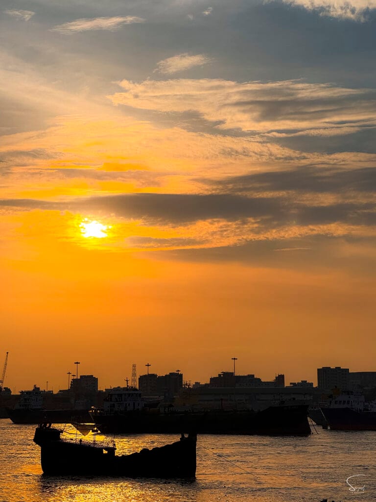 Chittagong Skyline during sunset.