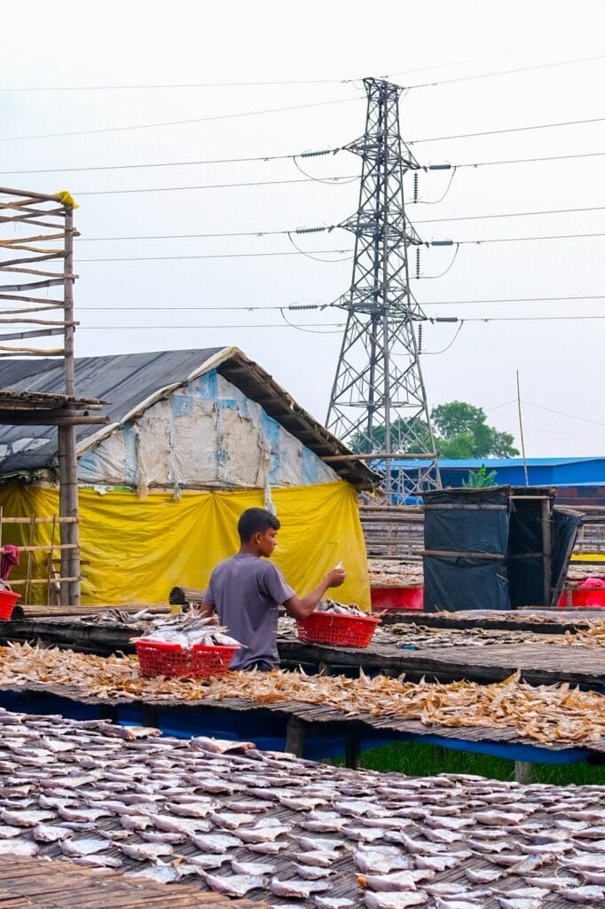 A teenage boy working in the Shutki Palli of Chittagong